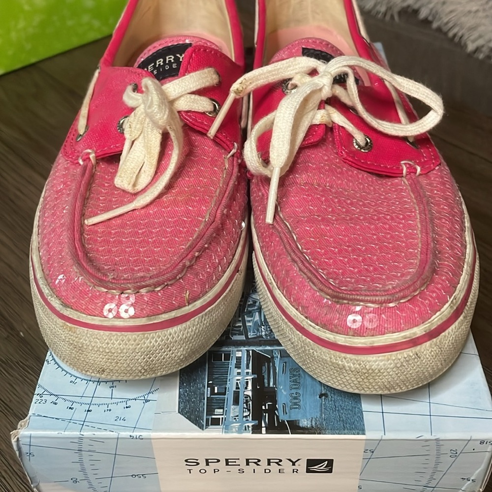 Sperry Top Sider Pink Sequin Size 8.5 Women’s - image 4